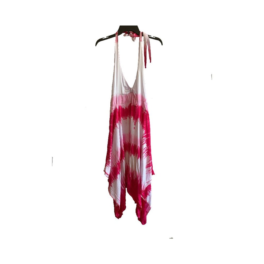 One Size Pink and White Flowy Lightweight Summer Dress